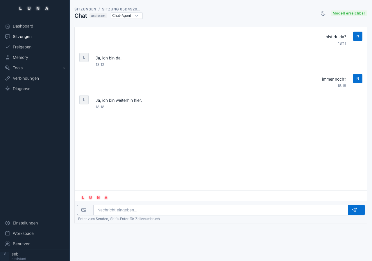 Algroveon-Agent – Chat-Oberfläche